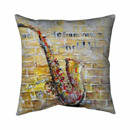 FONDO 20 x 20 in. Saxophone on Brick Wall-Double Sided Print Indoor Pillow FO3339840